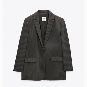 Zara pinstripe blazer, grey